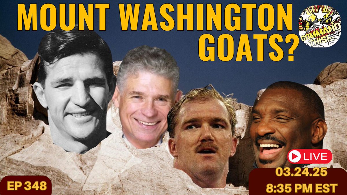 Command_This's tweet photo. We'll be live at 8:35 PM ET talking our Mt. Rushmore for the Redskins/WFT/Commanders. Who's on yours? #RaiseHail #HTTR #HTTWFT

Link ⬇️ https://t.co/rtK92VyxIQ
