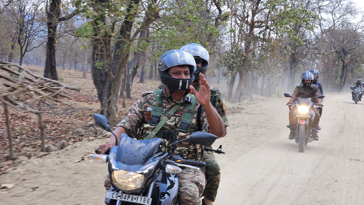 crpfindia's tweet photo. Blazing Trails, Defying Threats!

In a bold display of leadership, Shri @gpsinghips, DG #CRPF, hit the rugged trails of Chhattisgarh on a motorcycle, dominating the treacherous stretch between #FOB Nambi & #FOB Gunjerparti in Bijapur. Riding through an IED-threatened zone, he undertook the journey to experience and understand the challenges troops face daily in anti-Naxal operations.

#NationFirst