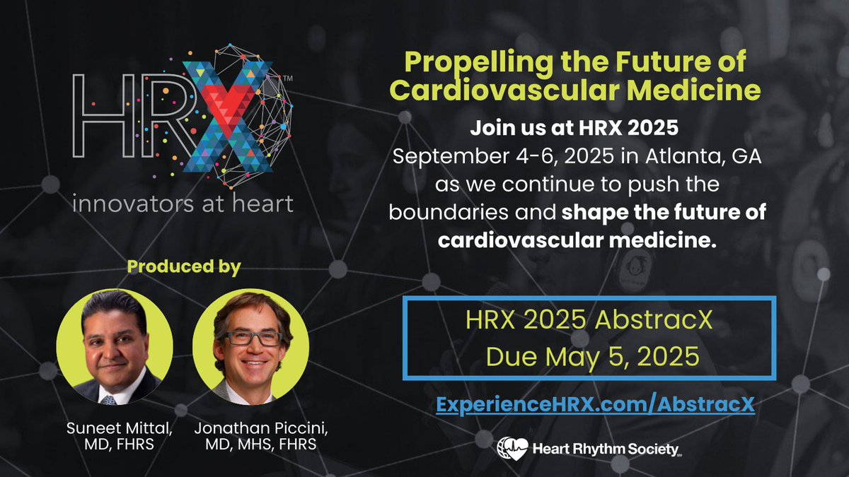 Marat Fudim, MD MHS (@fudimmarat) on Twitter photo 🚨#HRX2025 on Sep 4-6 --> Deadline for submission are coming up
AbstracX - experiencehrx.com/program/abstra…
Deadline: May 5, 2025
AP Shark Tank - experiencehrx.com/program/allied…
Deadline: June 3, 2025
Pitch Competition - experiencehrx.com/program/pitch-…
Deadline: June 3, 2025 🚨#HRX2025 on Sep 4-6 --> Deadline for submission are coming up
AbstracX - experiencehrx.com/program/abstra…
Deadline: May 5, 2025
AP Shark Tank - experiencehrx.com/program/allied…
Deadline: June 3, 2025
Pitch Competition - experiencehrx.com/program/pitch-…
Deadline: June 3, 2025