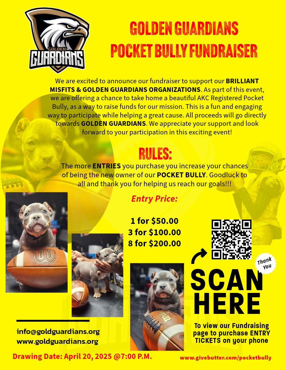 Join me in raising money for Brilliant Misfits! via <a href="/givebutter/">Givebutter</a> givebutter.com/pocketbully