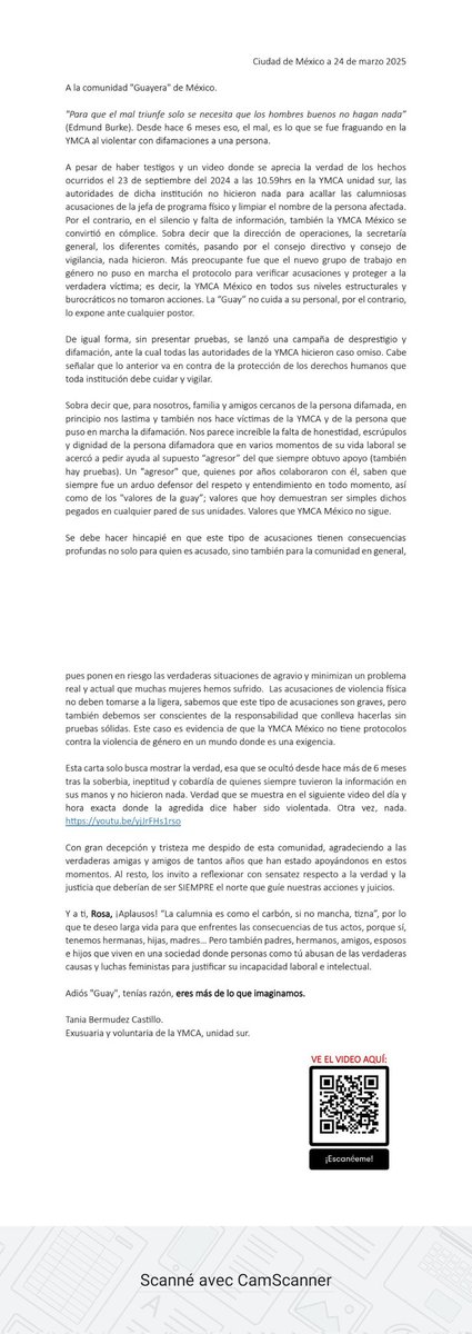 Carta abierta a la <a href="/YMCA_Mexico/">YMCA México</a>