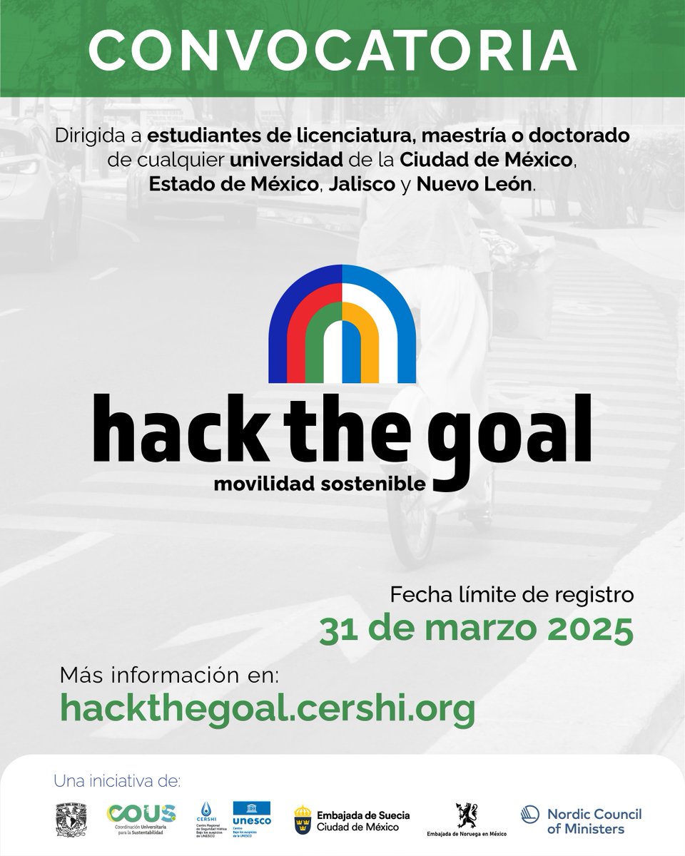 EMA_Asociacion's tweet photo. ¡Atención estudiantes de #CDMX, #Edomex, #Jalisco y #NuevoLeón! Últimos días para registrarse en #HackTheGoal y transformar la movilidad rumbo al Mundial 2026.

✅ Presenta soluciones innovadoras para la movilidad sostenible.
✅ Aprende de expertos

Si te interesa la movilidad sostenible y quieres aportar con ideas creativas, ¡esta es tu oportunidad!

🔗 Para más información visita: https://t.co/3vpcZ3cxX6

#EMA #Electromovilidad #HackTheGoal #MovilidadSostenible #Convocatoria