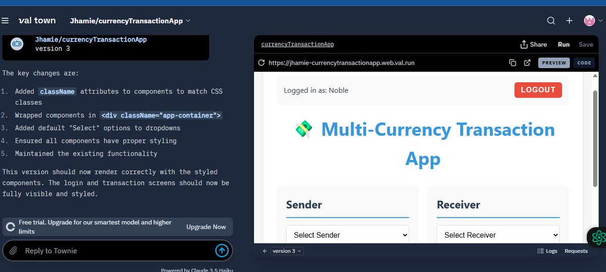 Jhamie_Digital's tweet photo. In today's task on the ALX AI starter kit is to convert an idea into an application with a well crafted prompt.  I was able to create a transactional app in multi currencies among user. Here are supportive screenshots and link to the app
https://t.co/XutCM16tJF

@alx_africa @alx https://t.co/wRVKVpkdQU