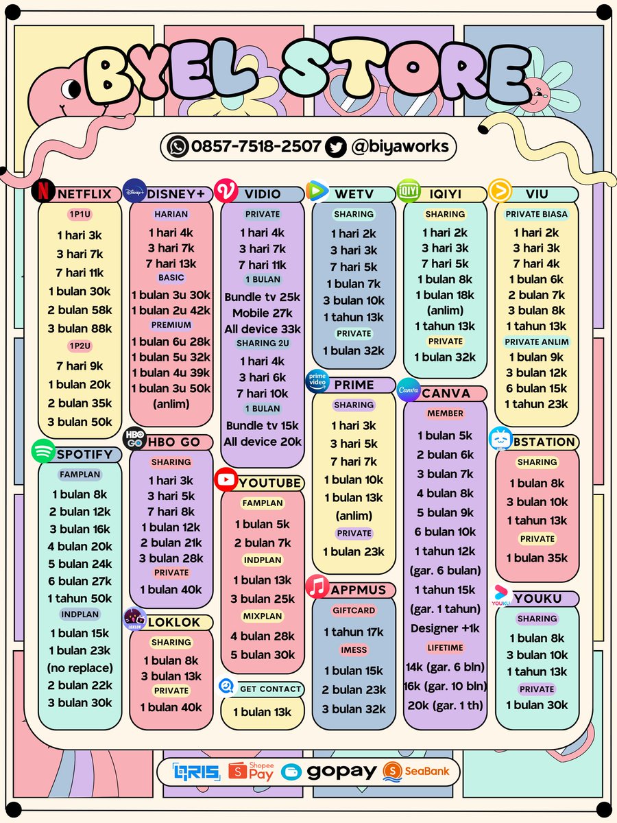 byeL || jual netflix, disney, canva tweet media