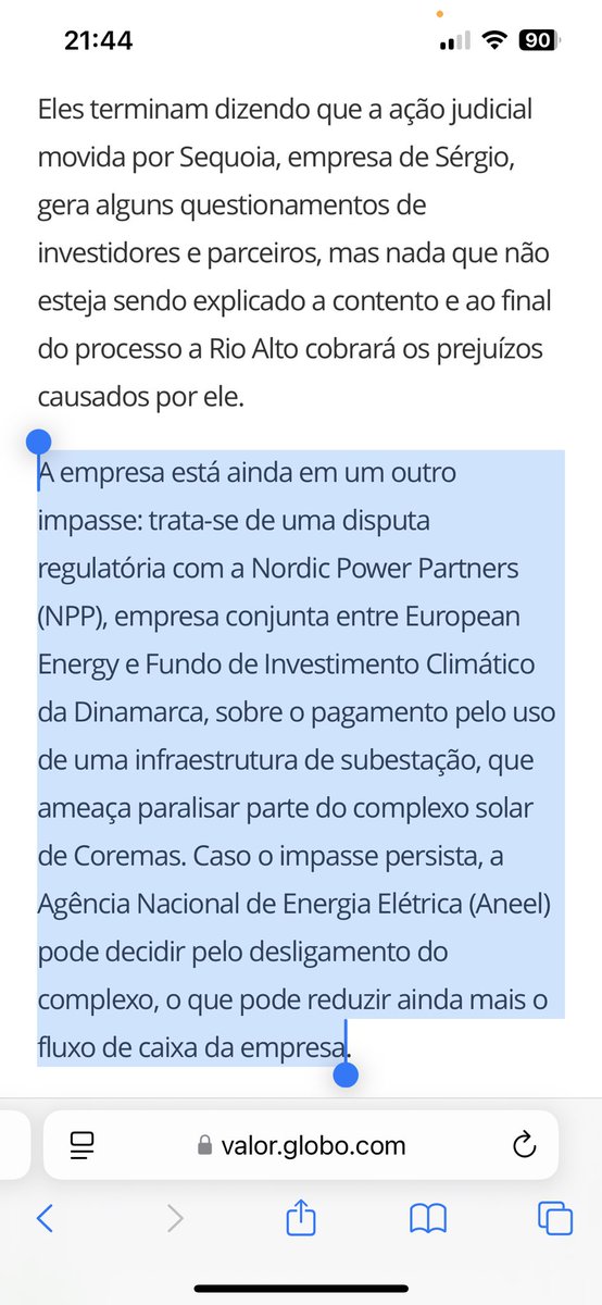 fiinewspaper's tweet photo. #editorial📰🗞️@fiinewspaper🤖
#infraestrutura🏗️🚧#Fipie
#Xpie11 #Coremas 1,4% do PL
Principal ativo da Rio Alto (complexo solar Coremas) foi bloqueado por liminar, o que impede sua venda. Outra disputa ameaça paralisar parte do complexo solar de Coremas.
https://t.co/dLPDR9vWCP https://t.co/ih5SH5weto