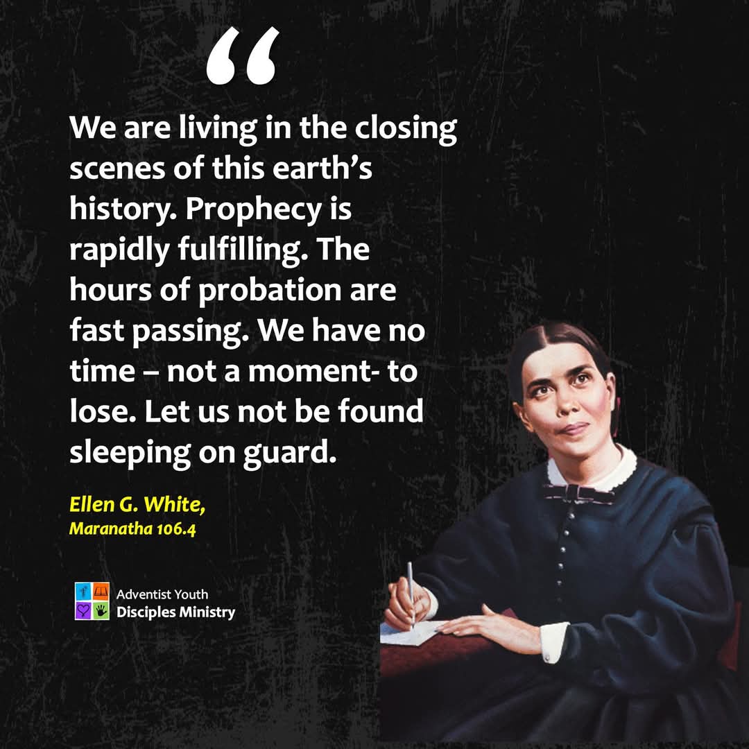 Godwakeupcall's tweet image. We are living in the closing scenes of this earth’s history. Prophecy is rapidly fulfilling. The hours of probation are fast passing. We have no time – not a moment- to lose. Let us not be found sleeping on guard.
