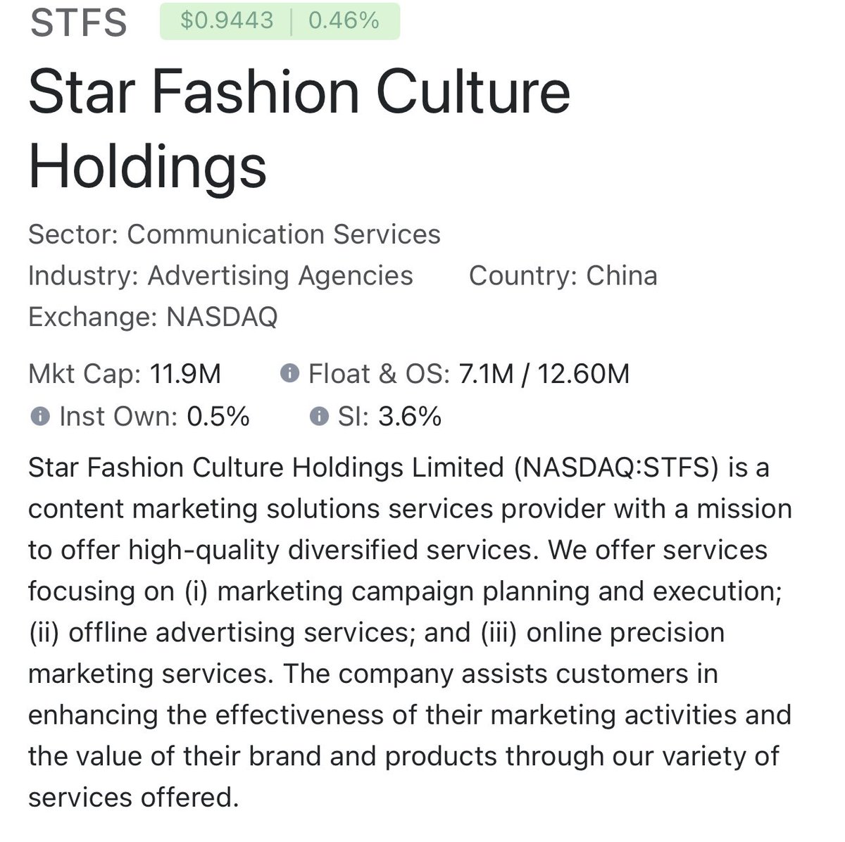 Baba_Yaga_1969's tweet photo. $STFS is a beaten-down IPO with a setup just like $XHLD and $SAG before they went parabolic! 🚀 A China play like $MLGO, with assets increasing YoY and skyrocketing revenue growth. Zero short shares available and a pure FOMO chart—doesn’t get much better than this! 📈🔥 #STFS #ChinaIPO #NextBigRunner #FOMO