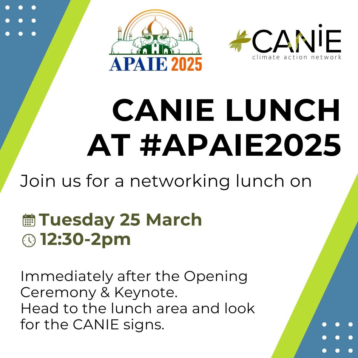 Attending the #APAIE2025 Asia-Pacific Association for International Education annual conference this week?

Join us for lunch!! 
Tuesday, March 25

Look for a CANIE sign and cool and smiling people!!! 😎