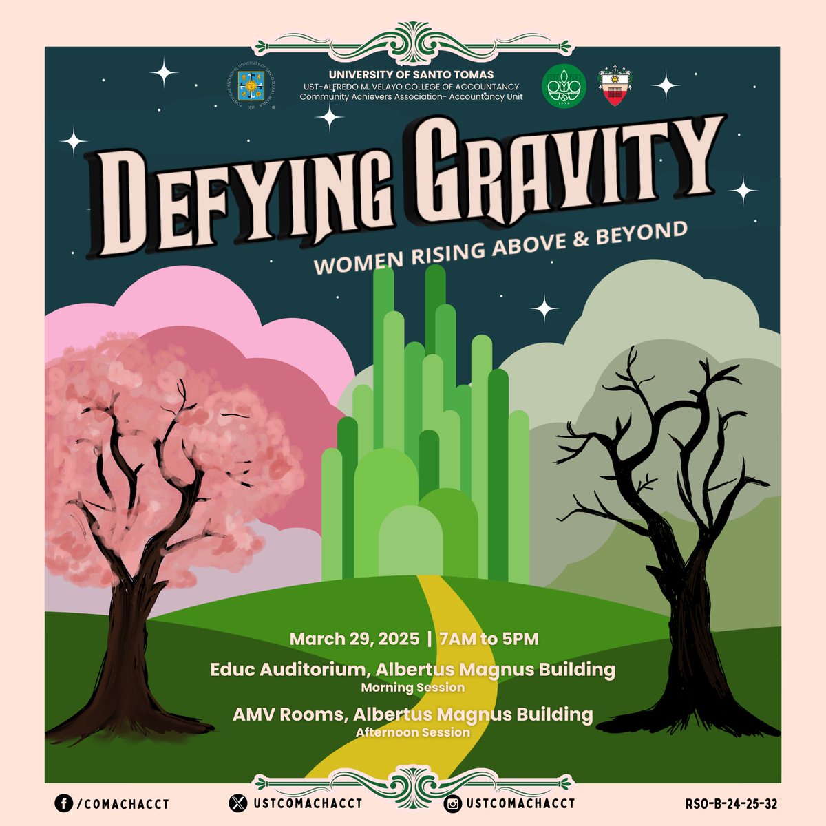 ustcomachacct's tweet photo. Defying Gravity: Women Rising Above and Beyond 💪🏻🎀

Join us on March 29, 2025 (Saturday) for a transformative event that celebrates strength, resilience, and the indomitable spirit of women. https://t.co/B9qgVNT4UY