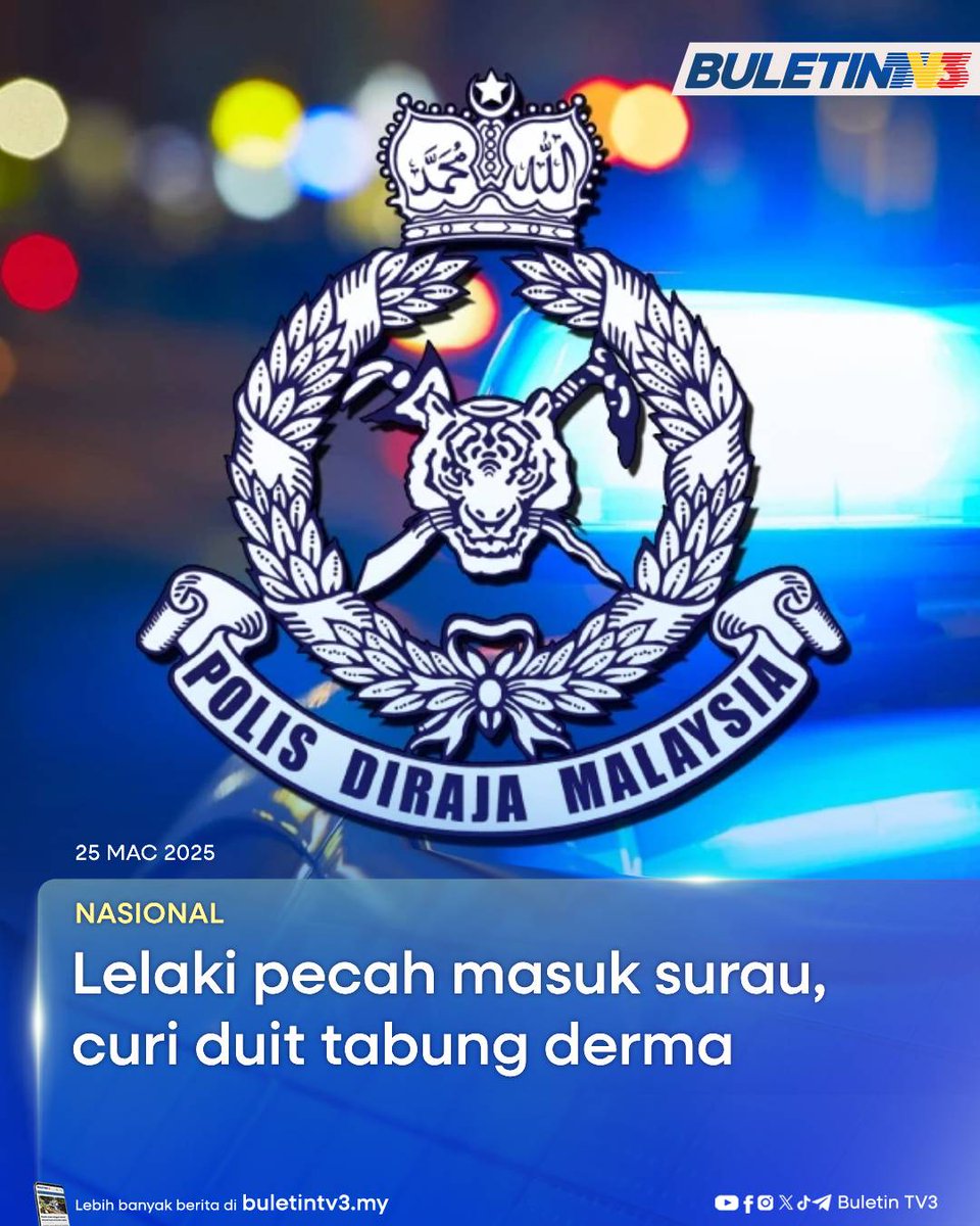BuletinTV3's tweet photo. NASIONAL | Seorang lelaki sanggup memecah masuk sebuah surau di Kampung Mambau pada pagi Sabtu lalu untuk mencuri wang tabung derma.

#BuletinTV3 #curiduit #tabungderma #surau https://t.co/4HQL9Dq7uu
