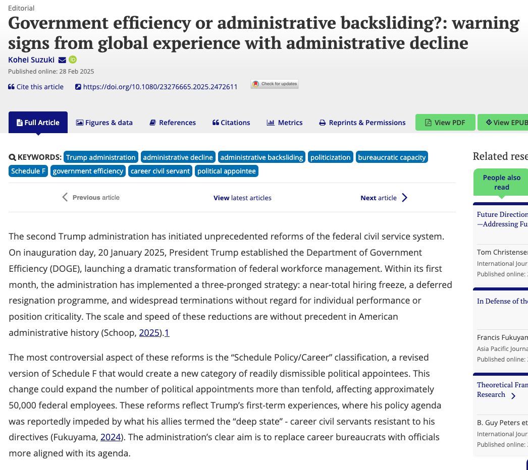 Asia Pacific Journal of PA (@apjournalpa) on Twitter photo Just out! A guest editorial by <a href="/kohei2009/">Kohei Suzuki</a> on the current reform of the federal civil service system in the #US. He discusses whether these reforms represent efficiency gains or administrative backsliding buff.ly/jtHwxed Just out! A guest editorial by <a href="/kohei2009/">Kohei Suzuki</a> on the current reform of the federal civil service system in the #US. He discusses whether these reforms represent efficiency gains or administrative backsliding buff.ly/jtHwxed