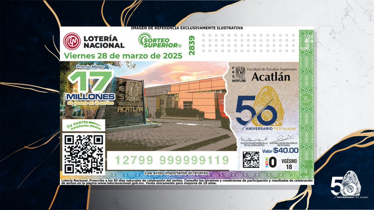 📌 Comunidad, #Acatlán cumplió 50 años y lo celebra con el billete conmemorativo de la Lotería Nacional ¡Adquiérelo ya! #AcatlánesGrande #AcatlánEngrandece