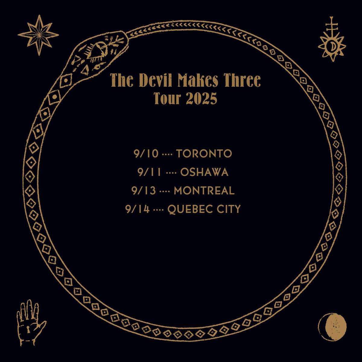 Hey there everyone, new album means new shows. We will be headed up North this fall. Canada dates just announced. Presales start Weds March 26. A few of these cities we have never played before! Come out and see us. thedevilmakesthree.com/tour