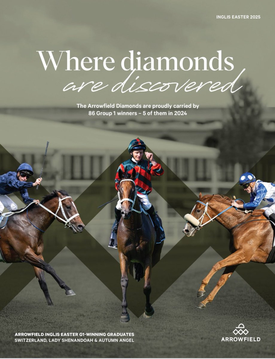 TDN (@thetdn) on Twitter photo Where <a href="/ArrowfieldStud/">Arrowfield Stud</a> diamonds are discovered… at <a href="/inglis_sales/">Inglis</a> Easter.
The <a href="/ArrowfieldStud/">Arrowfield Stud</a> Diamonds are proudly carried by 85 Group 1 winners - 5 of them 2024. Where <a href="/ArrowfieldStud/">Arrowfield Stud</a> diamonds are discovered… at <a href="/inglis_sales/">Inglis</a> Easter.
The <a href="/ArrowfieldStud/">Arrowfield Stud</a> Diamonds are proudly carried by 85 Group 1 winners - 5 of them 2024.