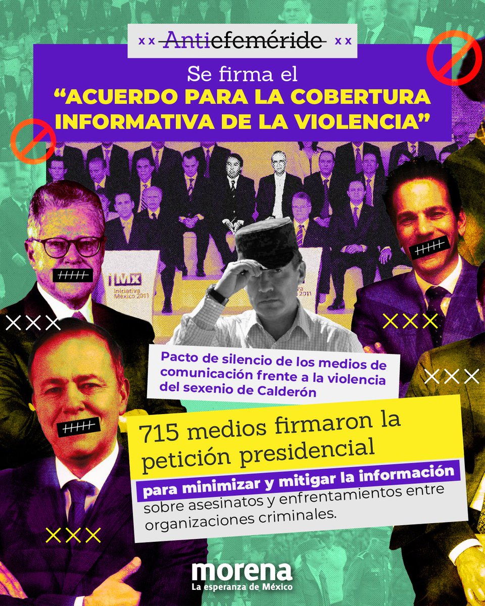 jgnaredo's tweet photo. Quienes hoy afirman que el país es una tragedia y gritan que todo está mal en seguridad...

Son los mismos que hace unos años firmaron un pacto de silencio con @FelipeCalderon para no mencionar, por ningún motivo, tema relacionado con la violencia.

De ese tamaño es su ética. https://t.co/v6SLjjilzy