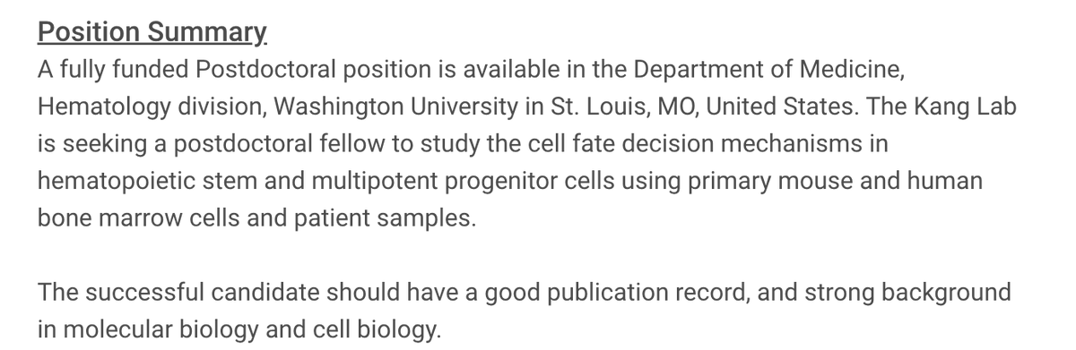 Inside_TheMatch's tweet photo. Hematology Post Doc Research Fellow Job Opening @washumedicine St. Louis, MO 
Info/Apply HERE: https://t.co/MAVczqUL9I

Lab Info: https://t.co/lYArxPl4f4
#InsideTheMatch https://t.co/ztxMjTqp8e