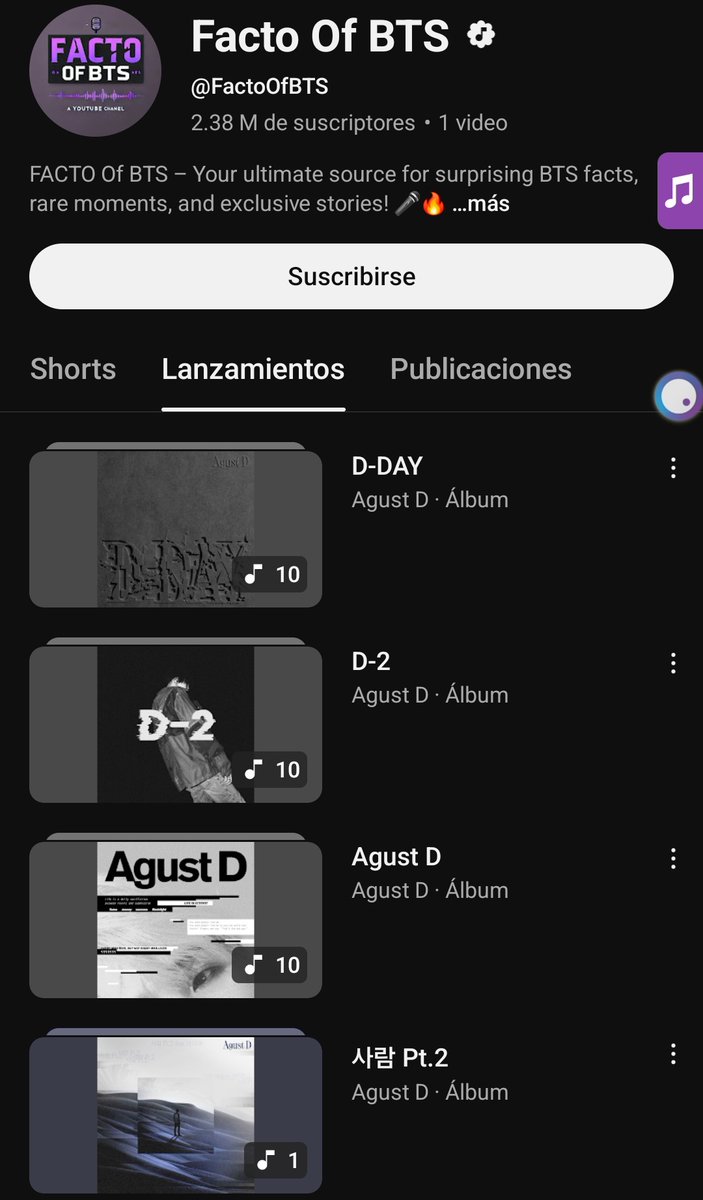 thvsrs_'s tweet photo. @stayalivejksg @YouTube @TeamYouTube @BIGHIT_MUSIC @YouTube @TeamYouTube @BIGHIT_MUSIC 
The "SUGA" YouTube channel (linked to his official audios, with 2.3M subscribers) seems compromised. Unofficial and misleading videos are being uploaded without the artist’s consent.
Take immediate action to secure the channel https://t.co/LquhYNFEsG