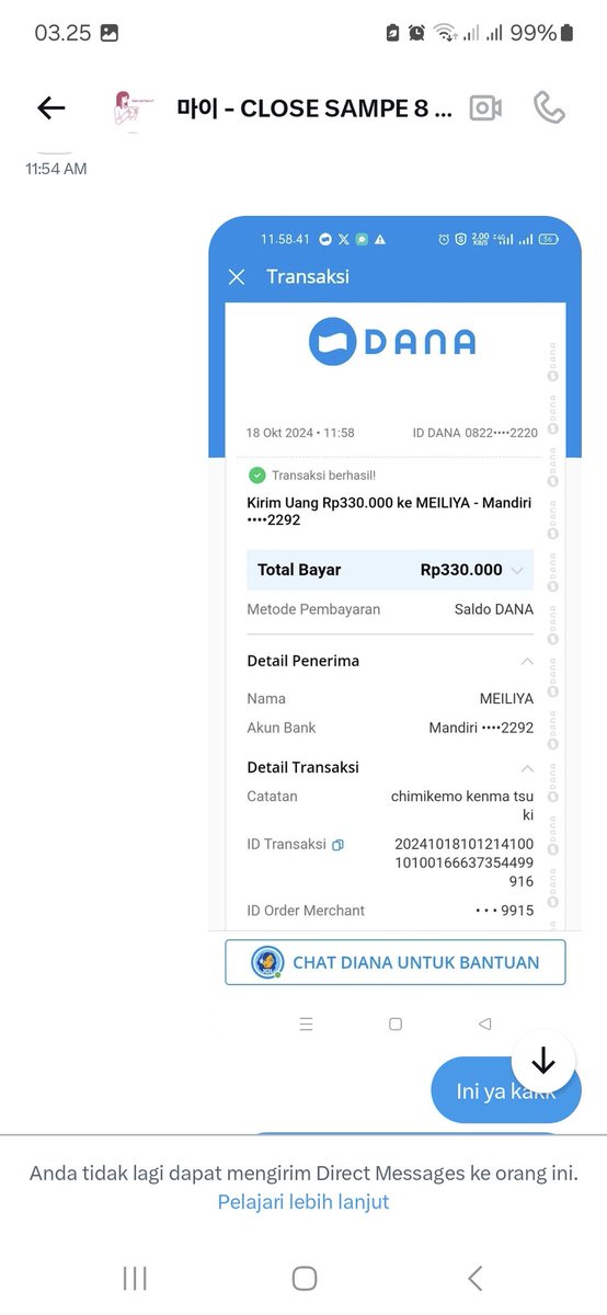 tantr00m's tweet image. Dear @amayzingtooru @wakatoshikuns
Bisa minta kejelasannya untuk orderan ku kak? 
[18/10] Dikasih invoice &amp;amp; aku DP 50%
[23/12] Diinfokan untuk pelunasan 1 item
[14/01] Diinfokan untuk pelunasan terakhir
Semua payment udah aku transfer tapi sampe skrg item ku belum dikirim 😭💔