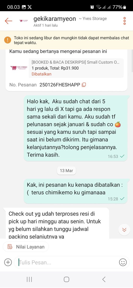 tantr00m's tweet image. Aku sudah coba reachout di 🍊 secara berkala, tapi kak @amayzingtooru @wakatoshikuns terus terusan pake bot dan ga kasih respon apapun ke aku. Bahkan aku ikuti instruksinya dan ga menemukan etalase untuk link CO ku sampe sekarang 😭😔