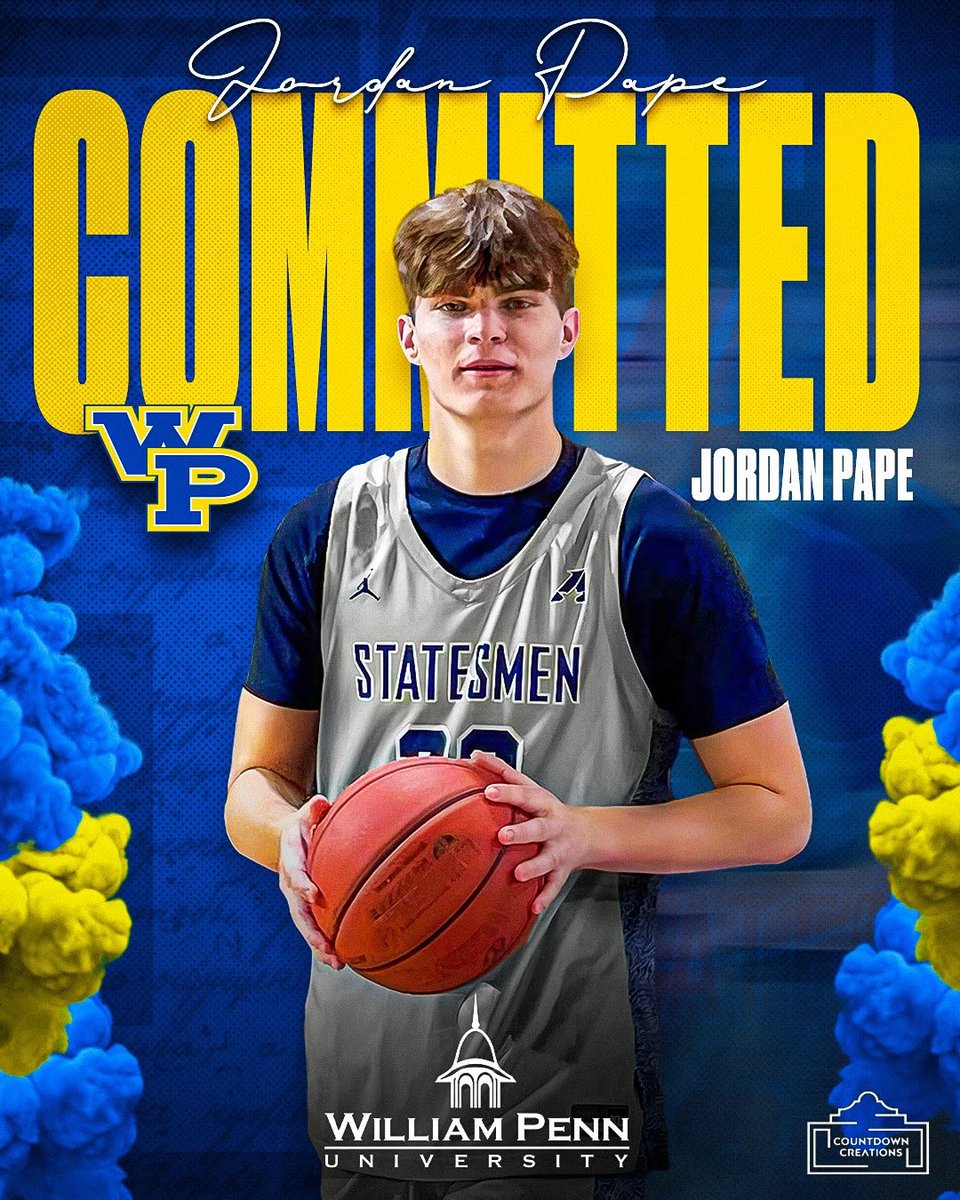 Jordan Pape (@jordanpape7) on Twitter photo Blessed for the next step
Committed to the opportunity
at William Penn University
Thank you <a href="/CoachNickCoffey/">Coach Nick Coffey</a> <a href="/CoachHenry18/">Coach Henry</a> <a href="/WPUBasketball/">William Penn Menβs Basketball</a> <a href="/cyranchbhoops/">CyRanch B Basketball</a> <a href="/AllNOneSports1/">All-N-One Sports Services</a> <a href="/4YFilms/">π½π π£ππ§ππ£ ππ π¦ππ π½ππππ€ SPORTS π₯</a> Blessed for the next step
Committed to the opportunity
at William Penn University
Thank you <a href="/CoachNickCoffey/">Coach Nick Coffey</a> <a href="/CoachHenry18/">Coach Henry</a> <a href="/WPUBasketball/">William Penn Menβs Basketball</a> <a href="/cyranchbhoops/">CyRanch B Basketball</a> <a href="/AllNOneSports1/">All-N-One Sports Services</a> <a href="/4YFilms/">π½π π£ππ§ππ£ ππ π¦ππ π½ππππ€ SPORTS π₯</a>