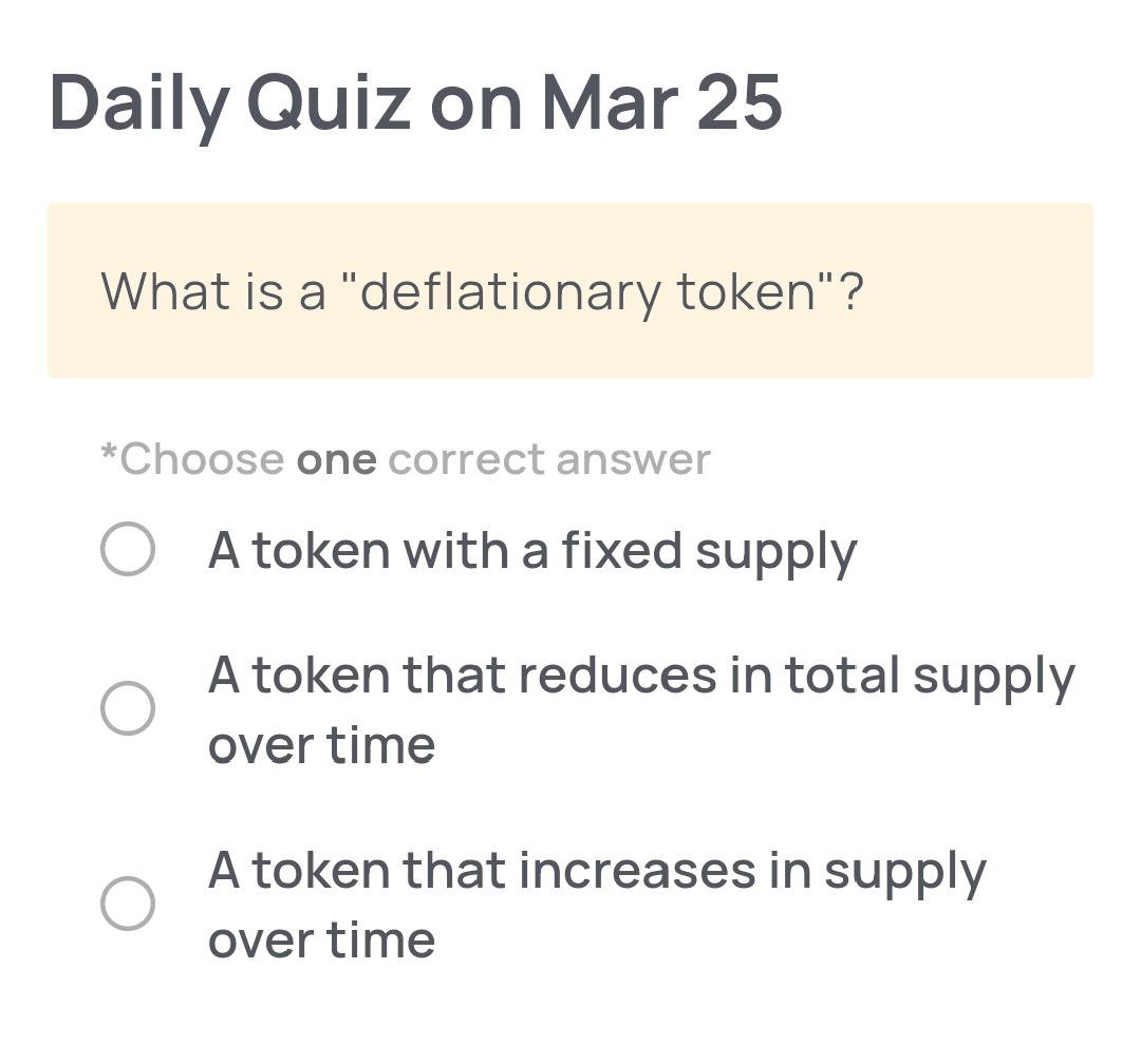 Xenea_io's tweet image. 🔍Need a Hint for Today&apos;s Quiz? 

A deflationary token is designed to decrease in supply over time, often through mechanisms like burning, making it scarcer and potentially more valuable.