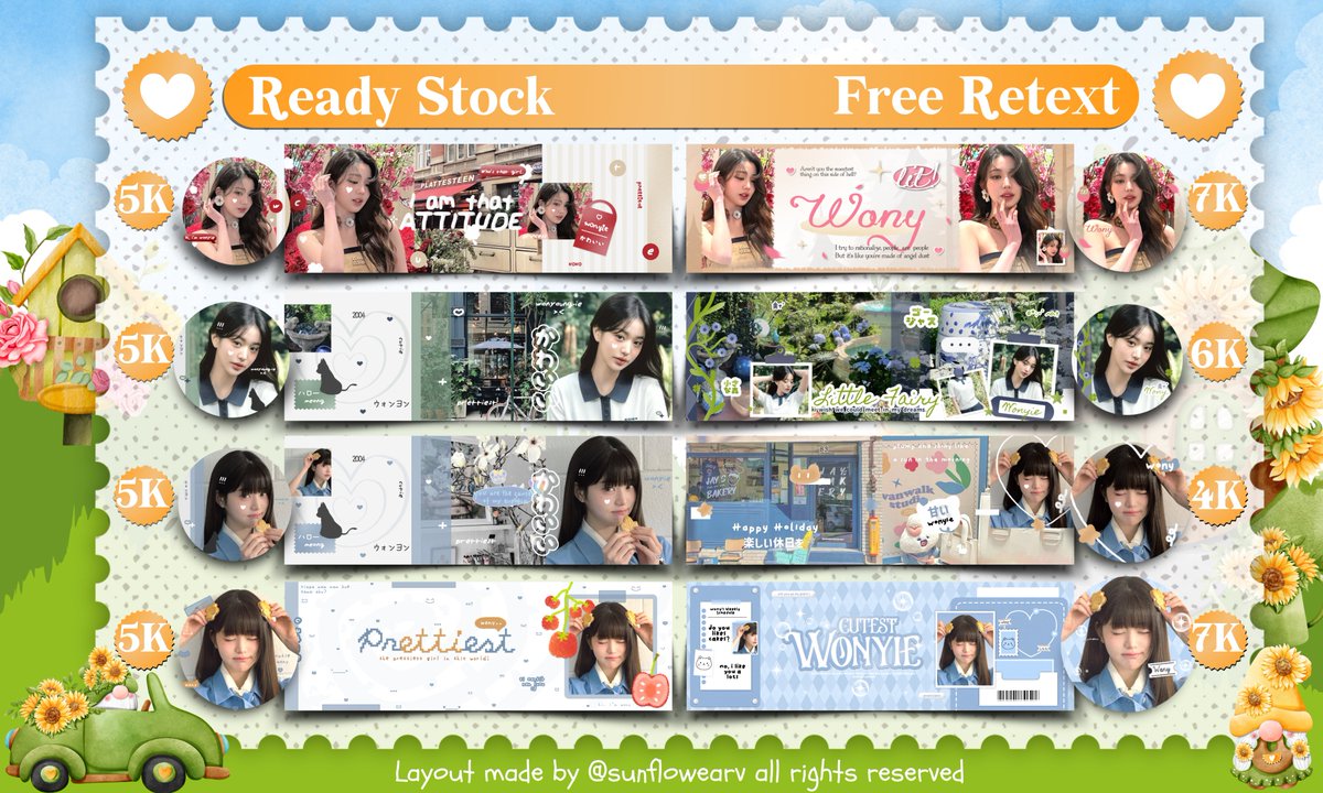 sunflowearv's tweet image. Boleh bantu repostnya? maacii! 🫶

[FLASH SALE 25/03 SAMPAI JAM 23.59]

Flo mau FS 11 layout Jisoo, Winter &amp;amp; Wonyoung di bawah ini. Harga sudah tertera, bisa QRIS, bisa buat booking GA/Sponsor maksimal untuk 28 Maret. Kalo berminat bisa dm aku yaa 😍🌻

#zonauang