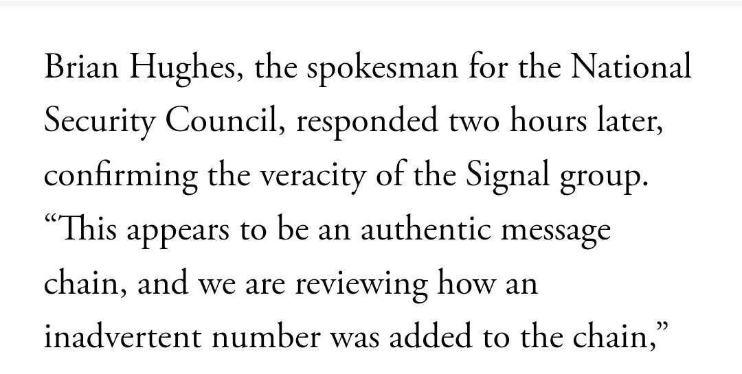 Erin_McIntyre's tweet image. The Trump administration accidentally shared top secret military intel with a journalist via Signal. 🤦‍♀️  theatlantic.com/politics/archi…