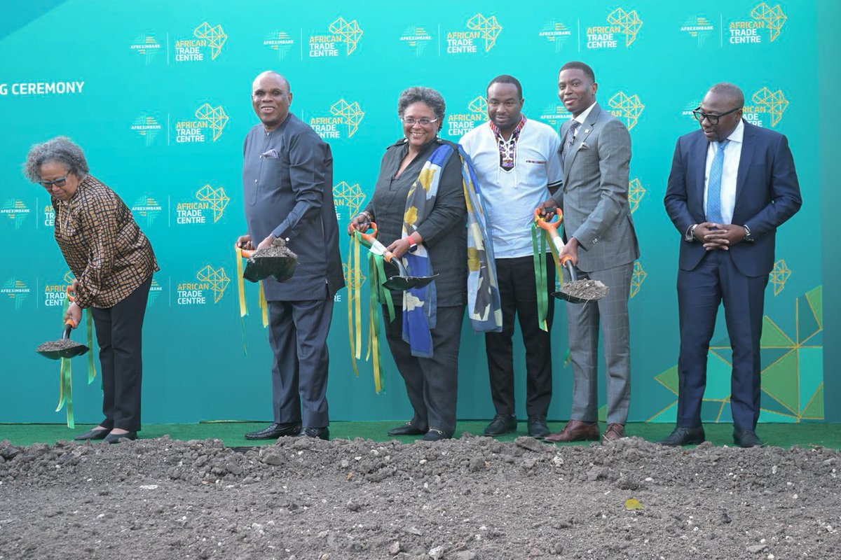 miaamormottley's tweet image. We seek not to rewrite history, but to right it.

Today, we turn a new page with the groundbreaking of the Afreximbank Africa Trade Centre; the 1st outside Africa. This will help cement Barbados as a hub for trade, jobs &amp;amp; opportunity between Barbados and the Caribbean and Africa.