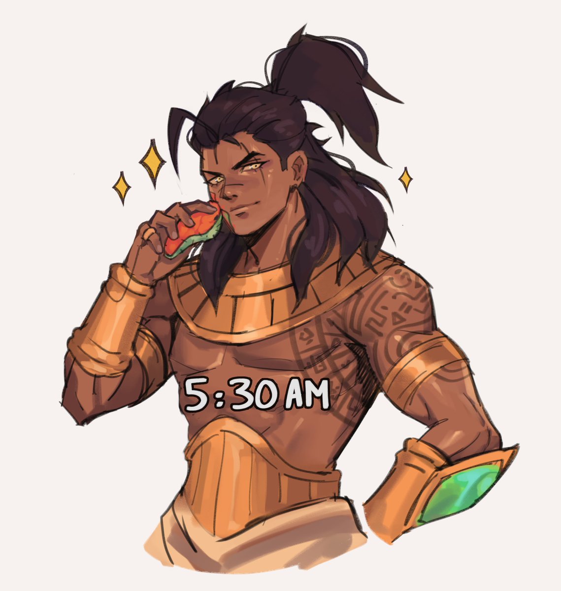 Morning routine✨
At 5:30 AM I rub against my face a freshly cut cactus fruit from the local Sandsea cacti. #StayGrinding