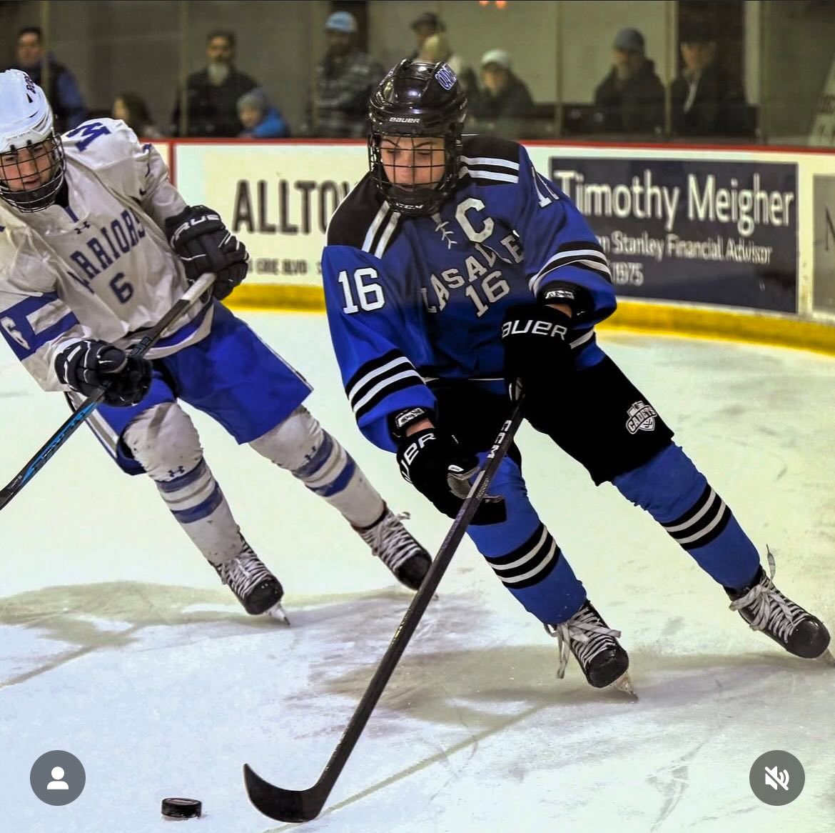 LSICadetHockey's tweet image. Congratulations to our 2024-2025 Times Union All-Stars: 
Senior Goalie Carter Irving: First Team
Senior Forward Michael Nocera: Second Team @lasallecbc @Sec2hockey 🔵⚪️