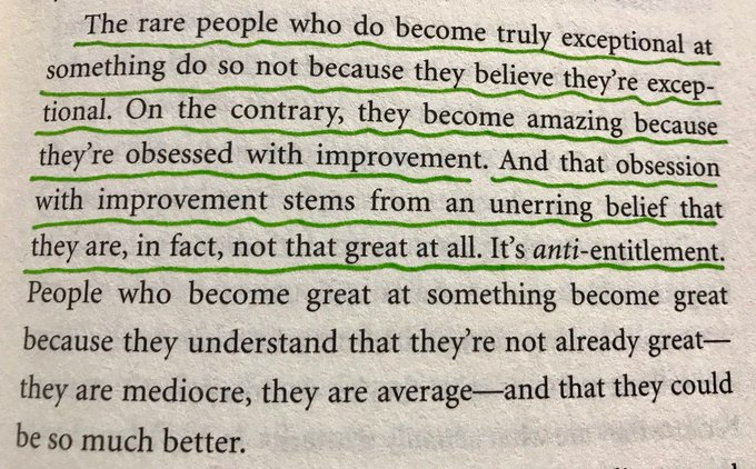Let this sink in.
The best of the best are rarely satisfied.