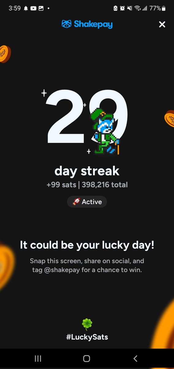 Greenercm's tweet photo. @shakepay shaketag = @Happyg https://t.co/ZLH5mIP77N