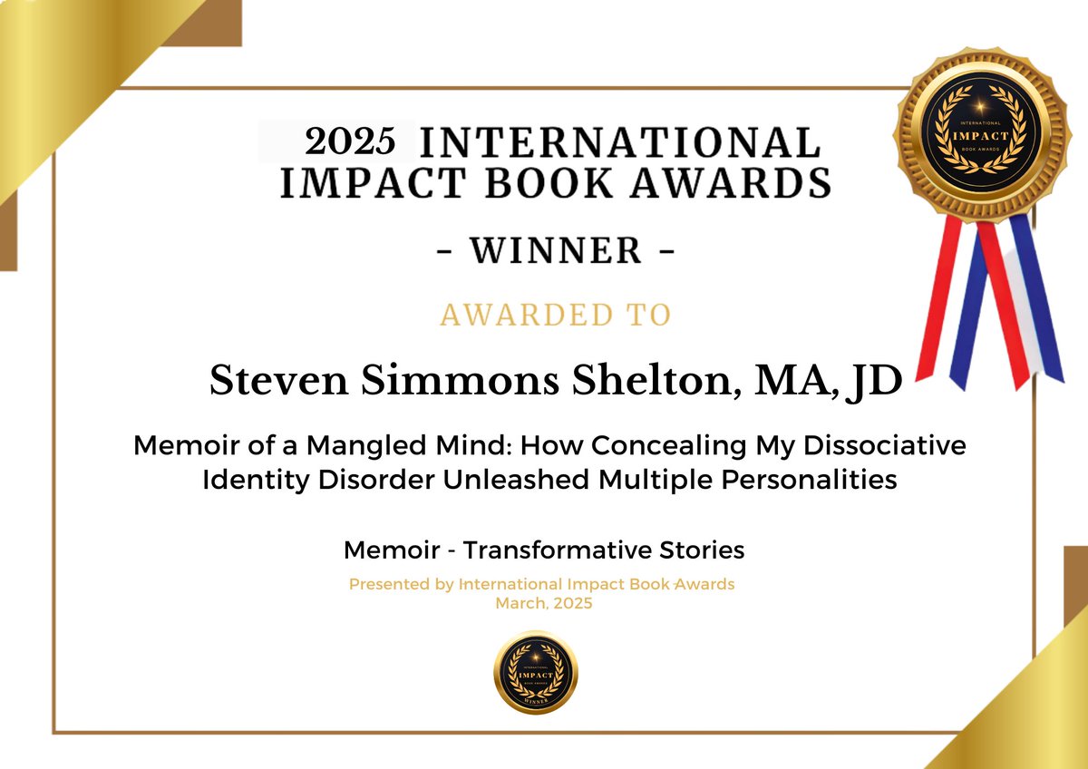 TheMangledMind's tweet photo. Memoir of a Mangled Mind won another award. They give the award to the top 10% of the entries, and there were 70 books entered. It's humbling that people actually like the book. https://t.co/6j9nxIPTJ8