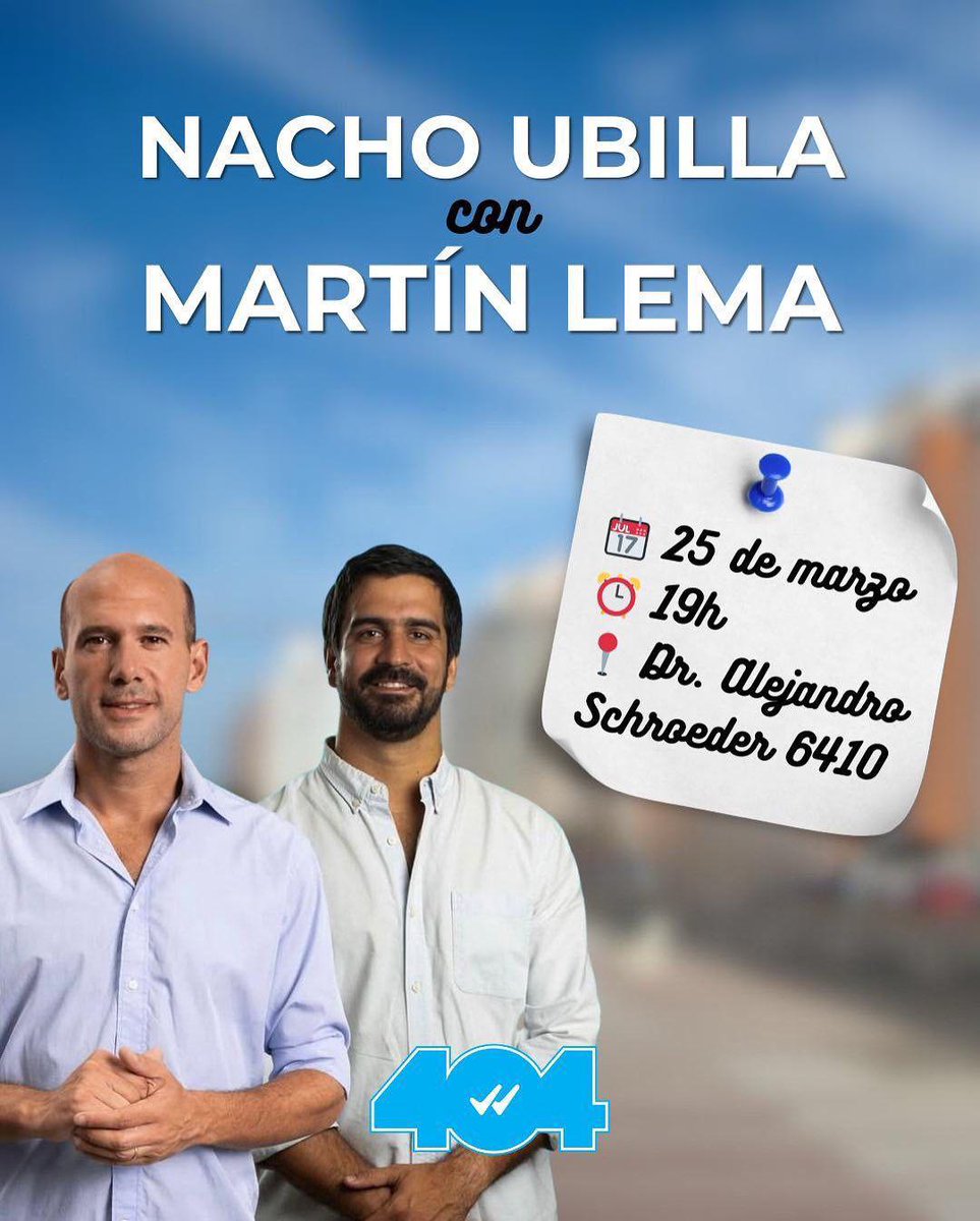 Nos vemos mañana➡️ <a href="/ignacioubilla/">Ignacio Ubilla</a> con <a href="/MartinLemaUy/">Martin Lema</a> 
Te esperamos