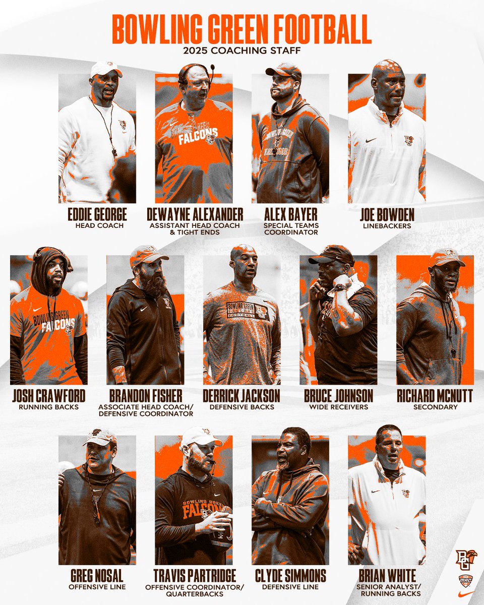 BGSU Football (@bg_football) on Twitter photo ππΆπ± π¬πΌπ ππ»πΌπ?
<a href="/EddieGeorge2727/">Eddie George</a> has assembled a seasoned staff with a combined 240 years of coaching experience across the NFL, college and high school levelsβan average of 20 years per coach.
#Guts x #AyZiggy ππΆπ± π¬πΌπ ππ»πΌπ?
<a href="/EddieGeorge2727/">Eddie George</a> has assembled a seasoned staff with a combined 240 years of coaching experience across the NFL, college and high school levelsβan average of 20 years per coach.
#Guts x #AyZiggy