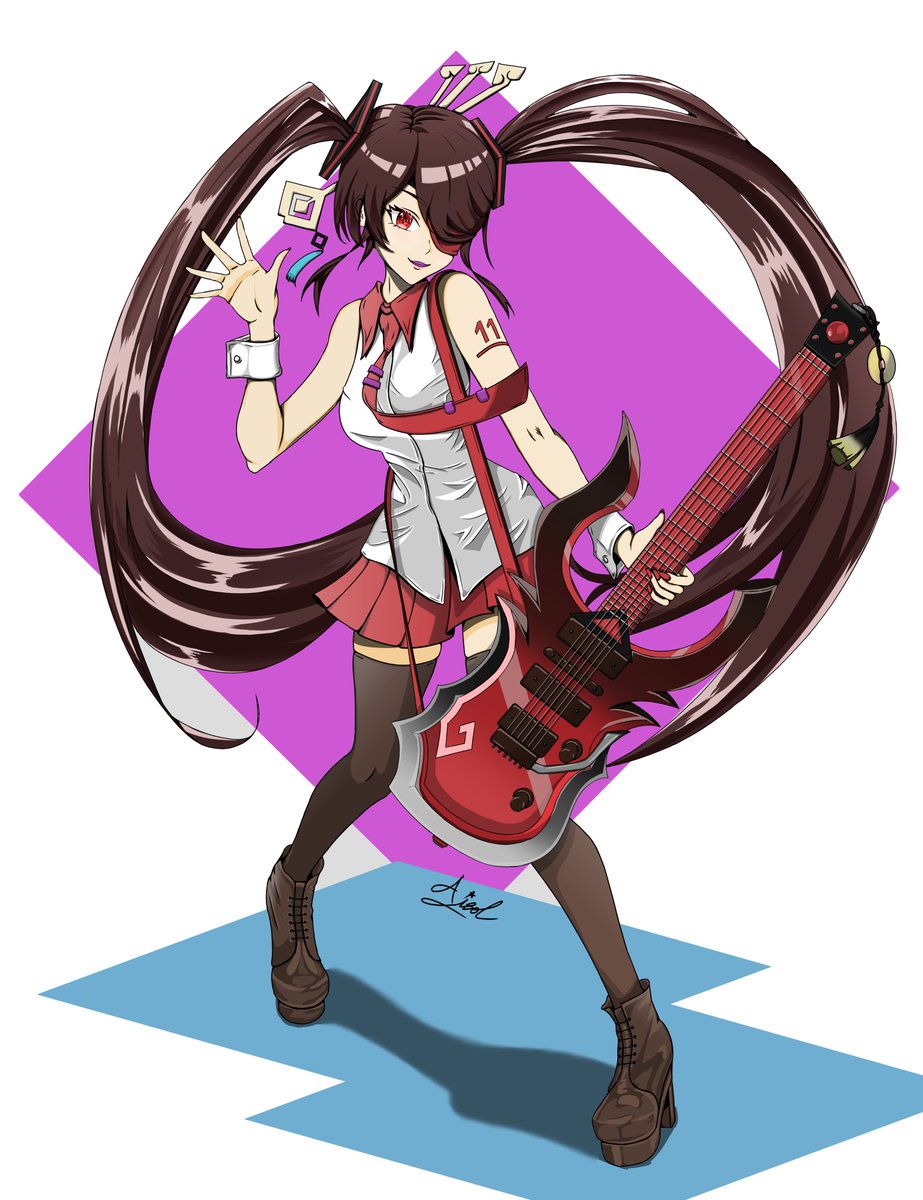 Aisolvtuber's tweet photo. Hatsune Beidou! Though I used many many references and it took way to long to get it here, I did it~ https://t.co/CoaPuwO8EJ