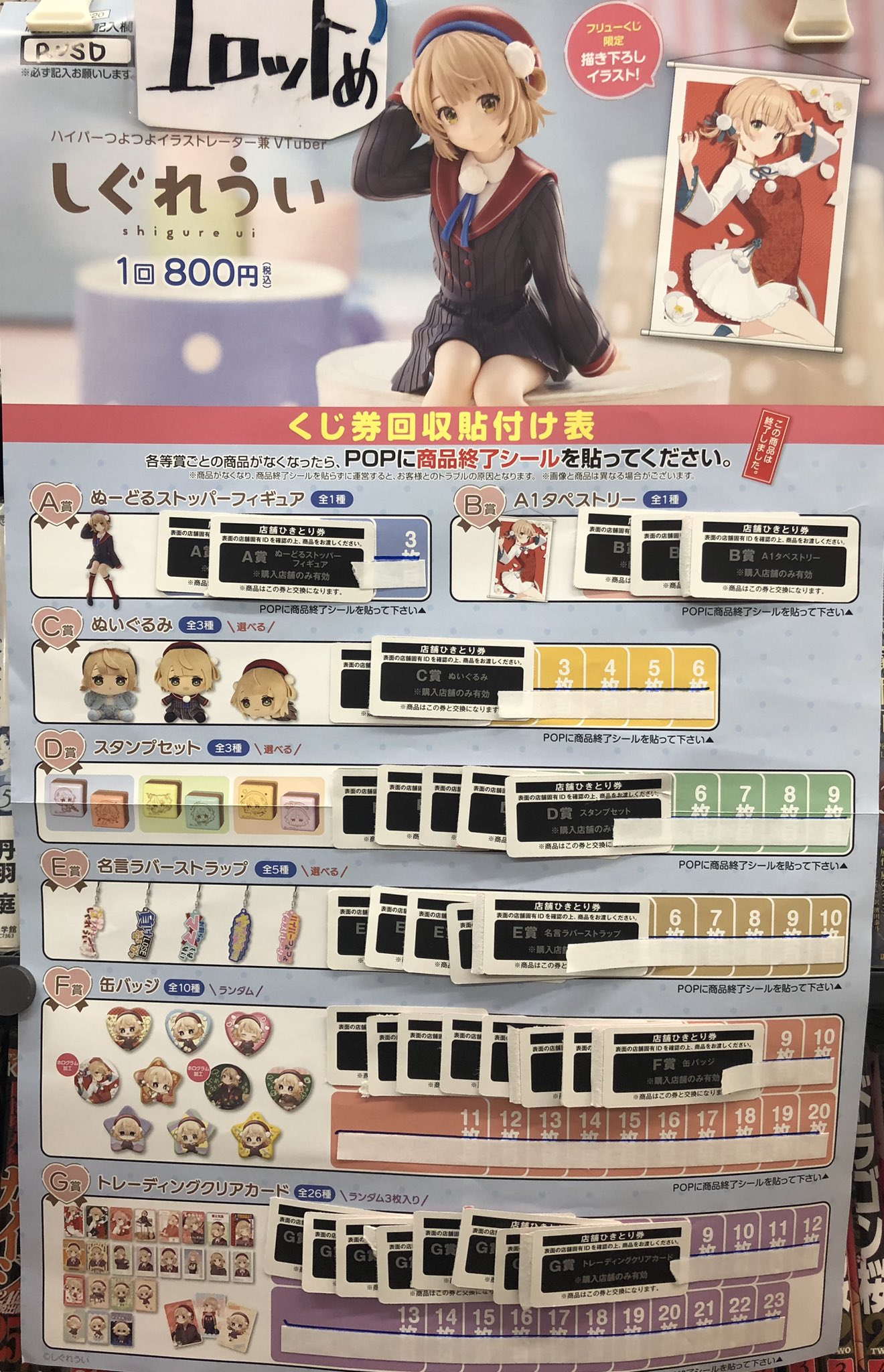 しぐれうい フリューくじ 1ロット FuRyu しぐれうい 1ロット フリューくじ（フリューくじ しぐれ