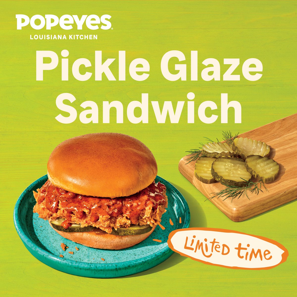A crispy chicken sandwich and a bold pickle glaze — what’s not to love? 🤤 The Pickle Glaze Sandwich is tangy and full of flavor 🥒🍔