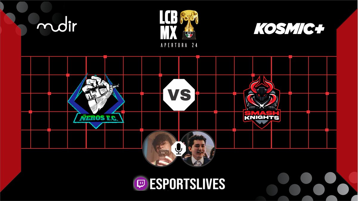 🏆 Liga de Crew Battles OCM - Apertura 2024 🏆

🔥 ¡Winners Final! 🔥

⚔️ <a href="/Neros_FC/">Ñeros F.C.</a> 🆚 <a href="/SmashKnights_/">Smash Knights</a> ⚔️
¡El pase a la gran final está en juego! 👑🔥

🎙️ Casters: <a href="/lopunnyboy09/">Lopunnyboy09</a> &amp; <a href="/SaloTweets/">Solo Salo</a>

📺 En vivo hoy a las 9 PM: twitch.tv/esportslives

⚡ ¡No te lo pierdas! ⚡