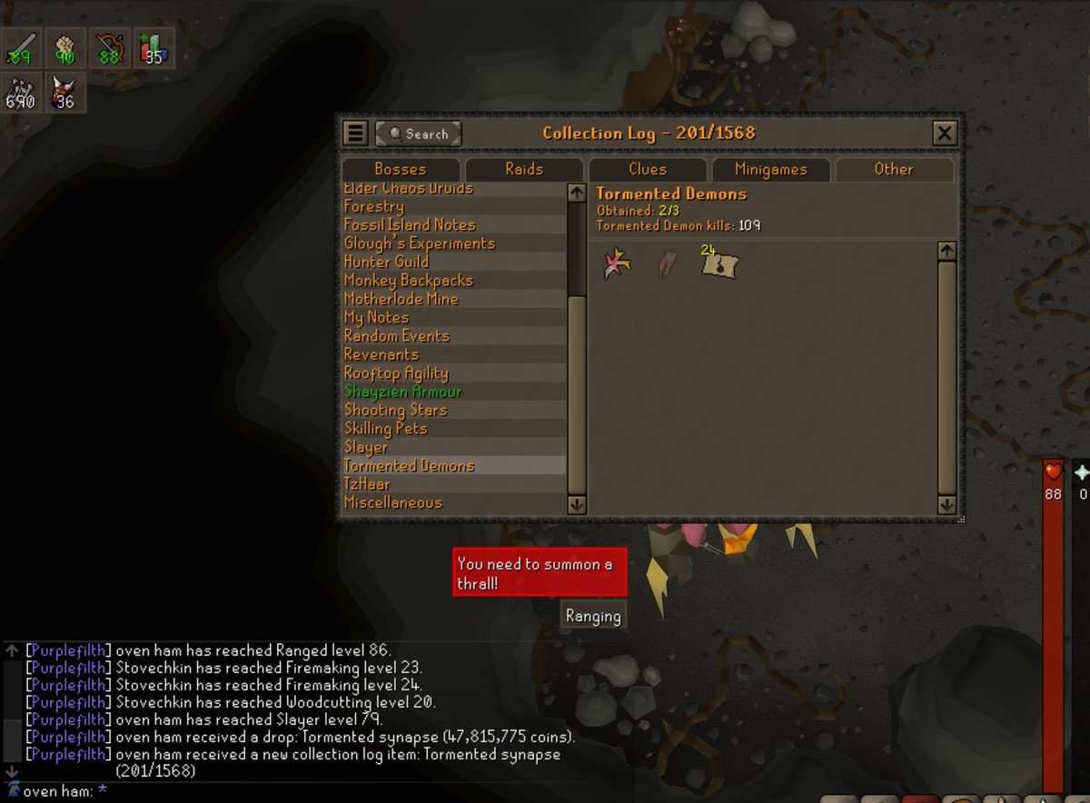 BigtheMac's tweet image. I just got my groups FIRST tormented synapse drop at Tormented Demons on stream!! #raredrops #osrs #collectionlog #hype