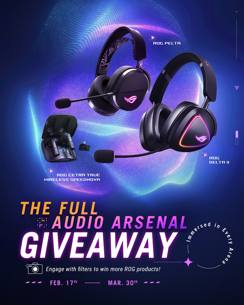 asusrogph's tweet photo. 🎧Sound check! Which #ROG headset do you have on right now?
🔥Annnnd how’d you like a full set?
Well, check out #thefullaudioarsenal campaign today for a shot to win your own pair of cans!
https://t.co/59fkxa3BVK
Terms & Conditions apply!
#ROGPelta https://t.co/uNKZDBsJyd