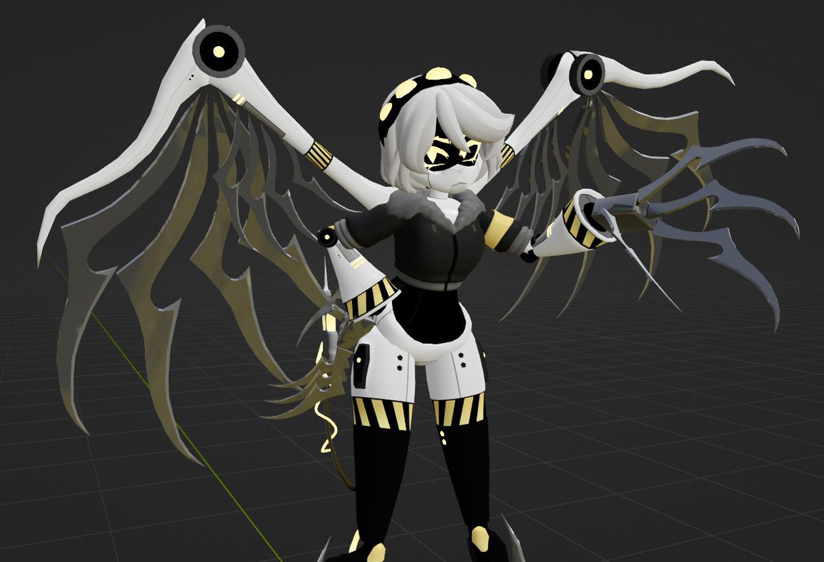 Sorry I’ve kept you guys waiting
I’ve been getting my pc fixed 
But I got it back now even though it’s still a little buggy :D
Here’s an update of the model

#MurderDrones #GLITCHproductions #MD #MDV #MurderDronesV #DisassemblyDrone #VRChat #VRC #VRChatAvatar