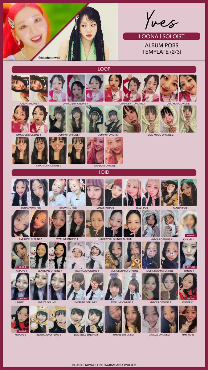 Loona / Soloists - Yves and Chuu Album POB Photocard Template