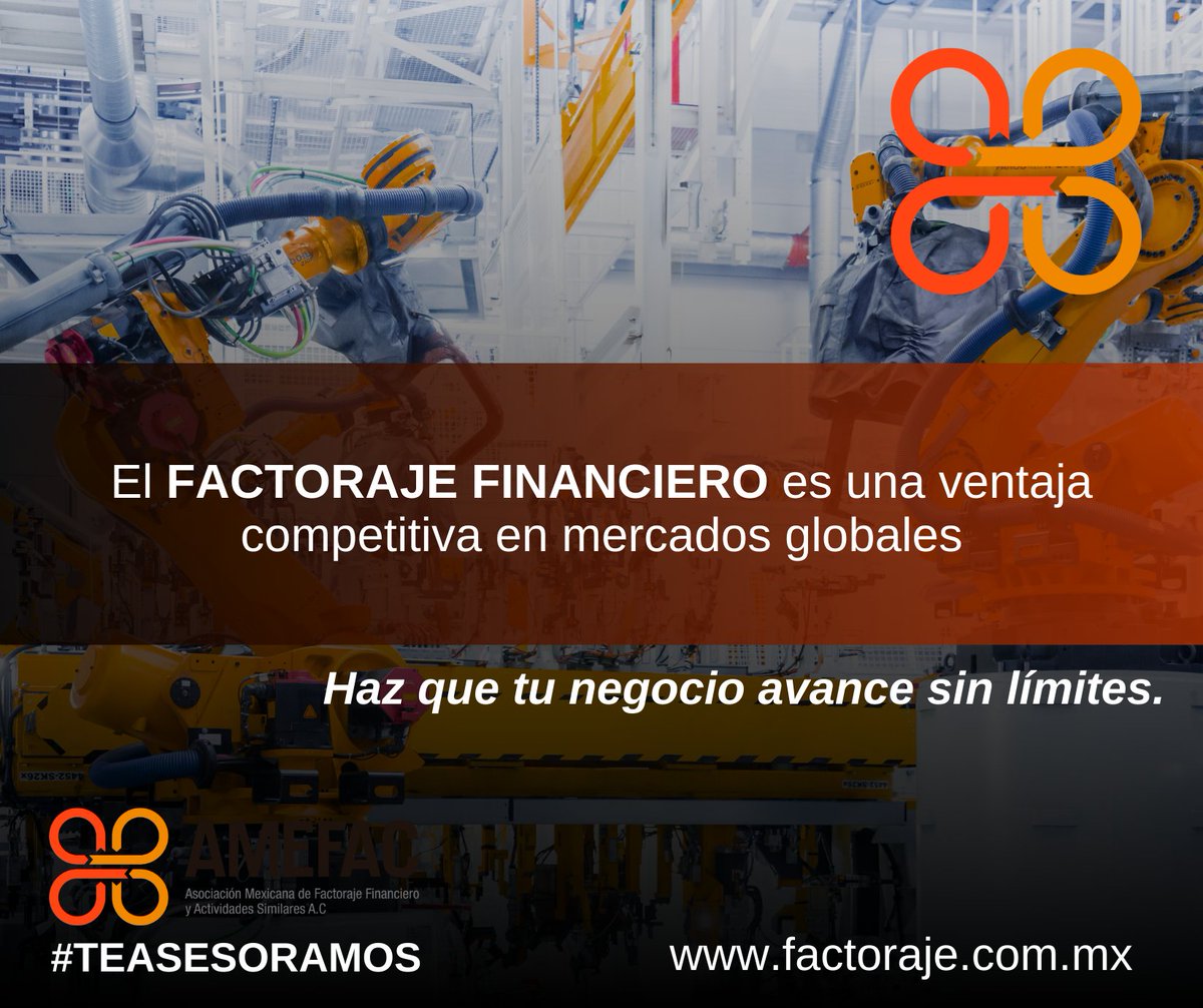 El factoraje financiero te da el flujo de efectivo que necesitas para crecer, cumplir entregas y aprovechar oportunidades internacionales. 

En la AMEFAC #TEASESORAMOS

CONTÁCTENOS
Tel. 55 5580-2804
contacto@factoraje.com.mx
#FactorajeFinanciero #CrecimientoEmpresarial #Negocios