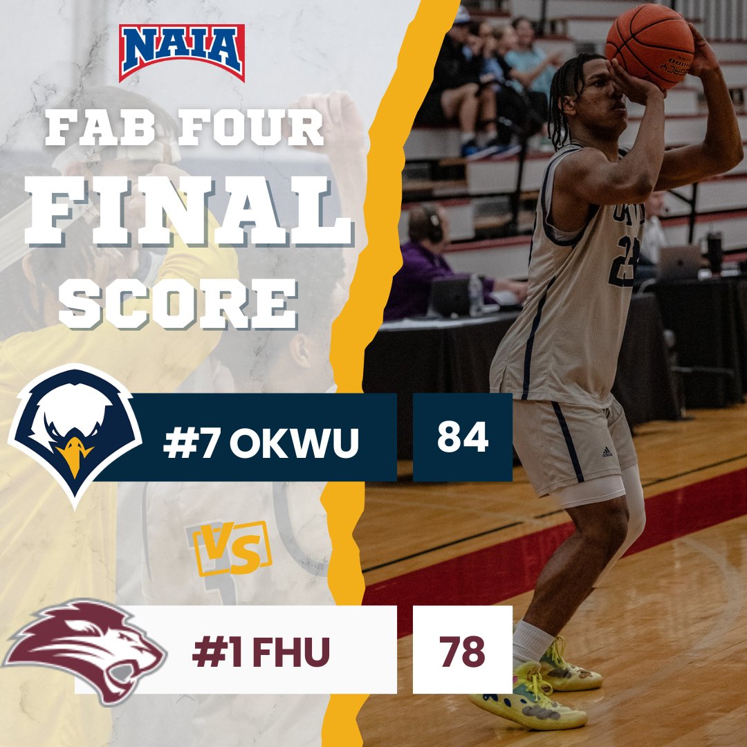 MBB: FAB 4 FINAL 🏀

YOUR EAGLES ARE HEADED TO THE NAIA NATIONAL TOURNAMENT CHAMPIONSHIP!!!!

Dylan Phillip SHOWED UP for the Eagles tonight with 24 points to lead the Eagles!

They will face off tomorrow at 7PM for the title against College of the Idaho!!!

#GoEagles