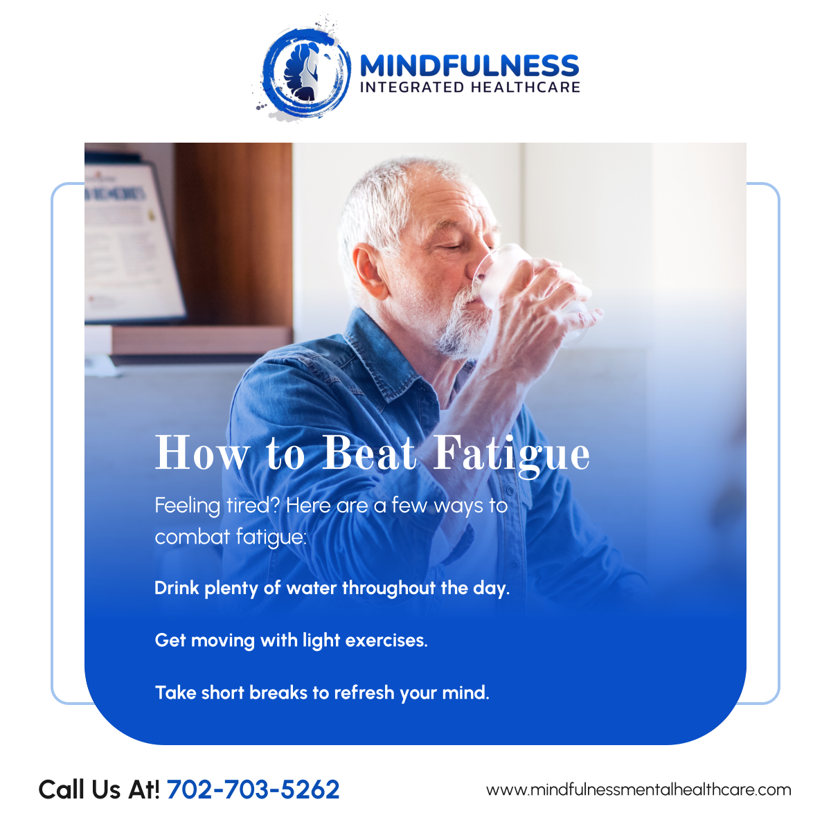 MindfulnessMntl's tweet photo. Beat fatigue with these simple strategies to feel recharged and energized all day long. Start prioritizing your energy today! 

#MentalHealthAndIVTherapy #LasVegasNevada #FatigueRelief https://t.co/L3Lq9hZYVx
