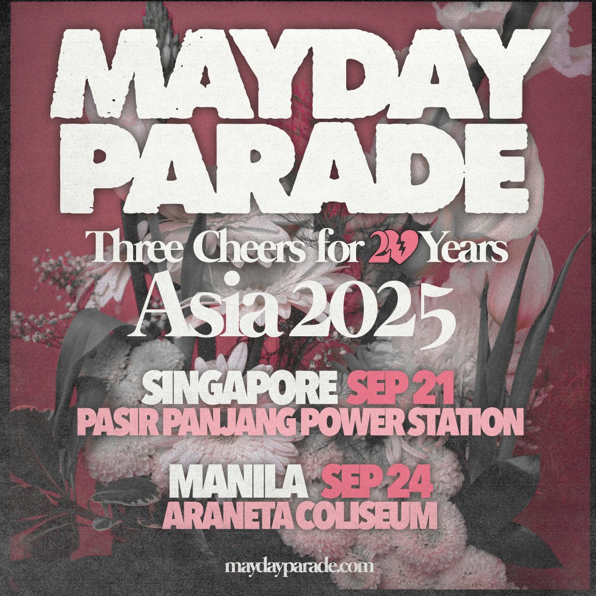 maydayparade's tweet image. You didn’t think we would go alllll the way to Australia and not stop in to see our friends in Southeast Asia, right? 🌏

Singapore and Philippines - we’re coming your way later this year for a pair of tour dates! 🇸🇬🇵🇭

Pre-sale: April 11, 10am
General sale: April 13, Noon
