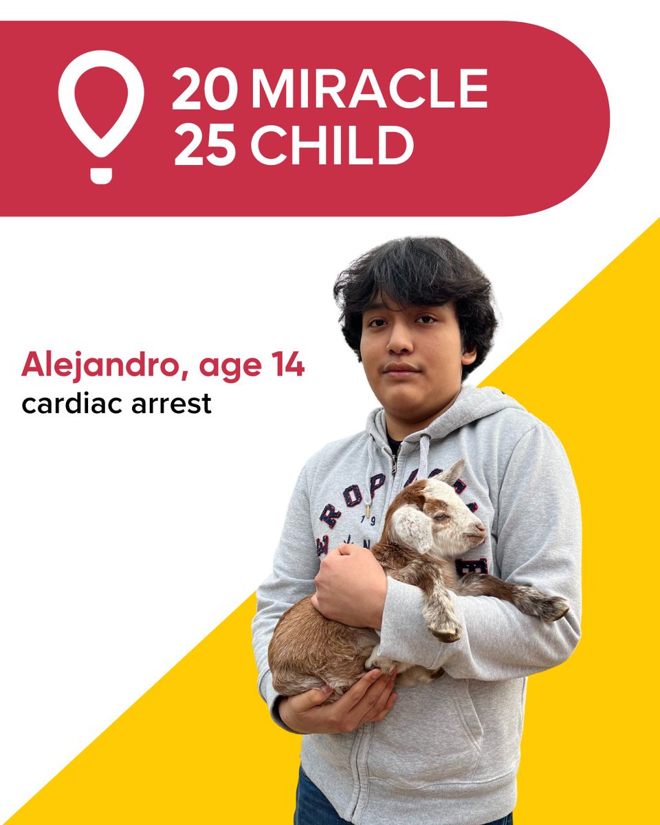 Introducing one of our new 2025 Miracle Children - Alejandro! He was just 13 years old when he suddenly collapsed and went into cardiac arrest. Call in your pledge to 1-800-673-5437 or donate at GiveToCMN.com to help kids like Alejandro!