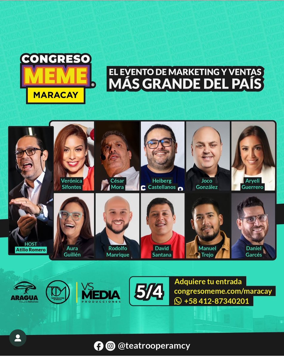 Arranca el tour 2025 del <a href="/congresomeme_/">Congreso MEME</a> el 5 de Abril en Maracay, entradas a la venta en congresomeme.com/maracay