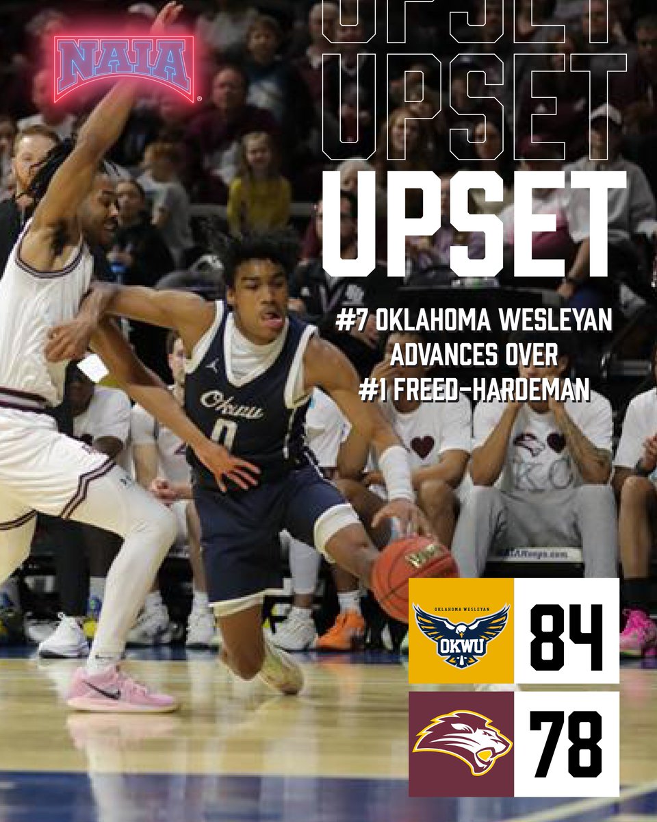 M🏀
<a href="/OKWUeagles/">OKWU Eagles Athletics</a> are headed to the #NAIAMBB title game tomorrow evening, after upsetting top seeded <a href="/gofhulions/">FHU Athletics</a> in the Fab Four!

Check more on the Eagles victory tonight! --&gt; naia.prestosports.com/x/0758a